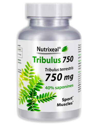 Nutrixeal : extrait standardisé de Tribulus terrestris concentré en actifs (40% saponines) : 750 mg par gélule végétale.