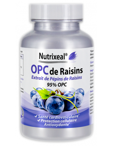 OPC de raisins hautement concentrés (95 %), hautement dosé : 200 mg par gélule.