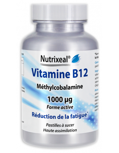 Nutrixeal : vitamine B12 sous forme méthylcobalamine (forme naturelle active), 1 mg par pastille.