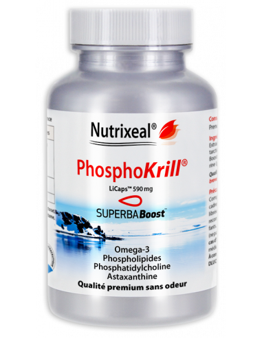 Pure huile de Krill purifiée et concentrée de très haute qualité, omega-3 phospholipides et astaxanthine.