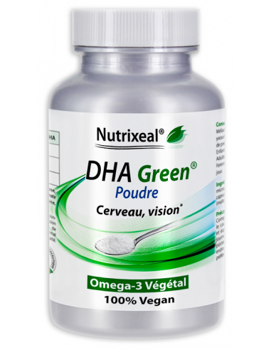 DHA Green Poudre: Omega-3 DHA 100% Vegan -Nutrixeal