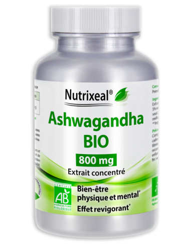 Ashwagandha BIO* KSM-66, extrait concentré, 800 mg par gélule.